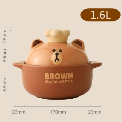 LINE FRIENDS 陶瓷砂鍋 燉鍋 Ceramic Earthen Clay Pot <LINE_0094>