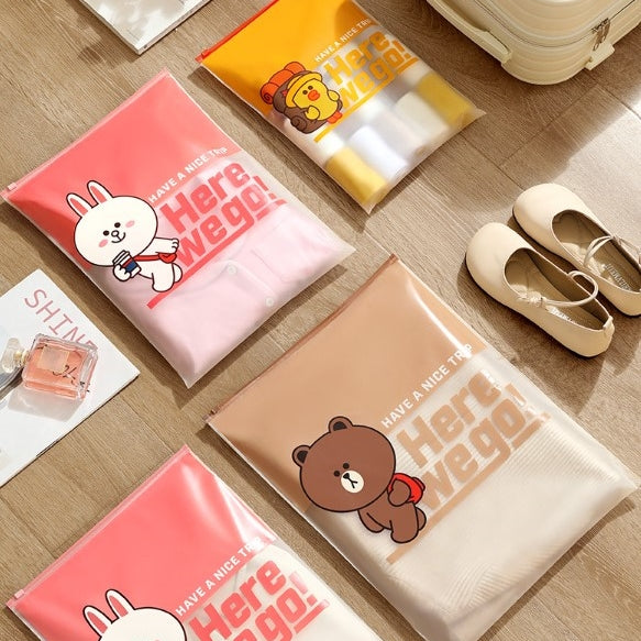 LINE FRIENDS 旅行衣服拉鍊收納袋 Travel Clothing Zipper Storage Bag <LINE_0098>