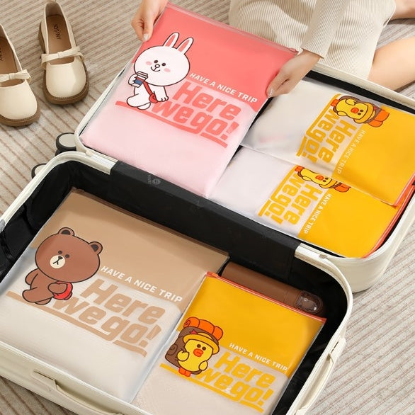 LINE FRIENDS 旅行衣服拉鍊收納袋 Travel Clothing Zipper Storage Bag <LINE_0098>