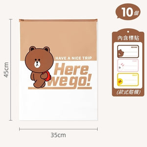 LINE FRIENDS 旅行衣服拉鍊收納袋 Travel Clothing Zipper Storage Bag <LINE_0098>