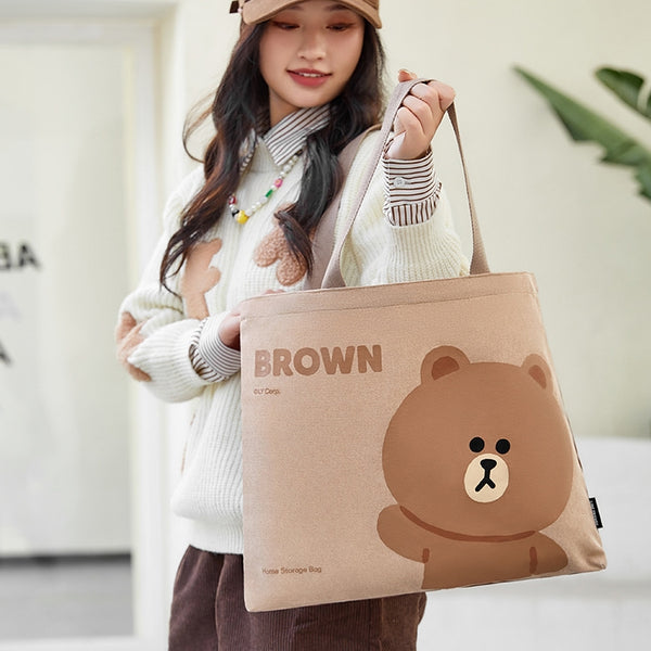 LINE FRIENDS 帆布 側揹袋 單肩包Shoulder Side Bag <LINE_0099>