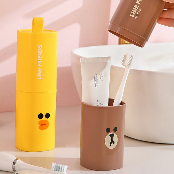 LINE FRIENDS 旅行 洗漱便攜杯子 收納盒 Travel Portable Cup Storage Box <LINE_0100>