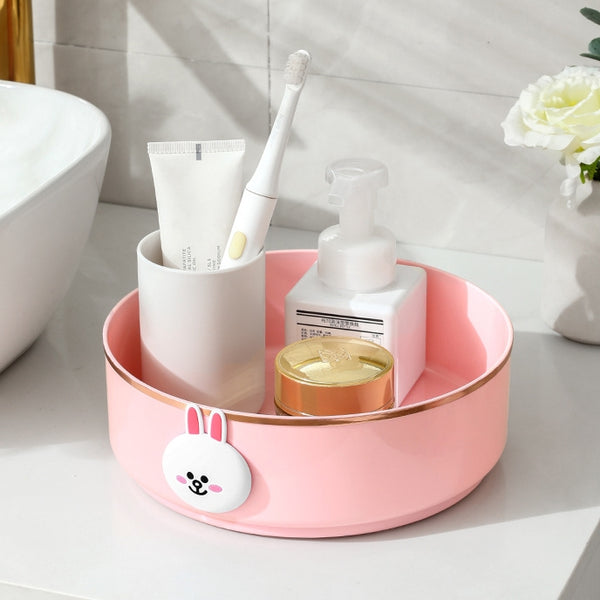 LINE FRIENDS 多功能360°圓形旋轉收納盤 Multifunction 360° Round Turntable Storage Tray <LINE_0101>