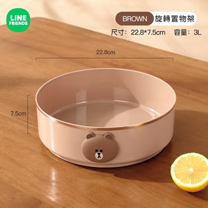 LINE FRIENDS 多功能360°圓形旋轉收納盤 Multifunction 360° Round Turntable Storage Tray <LINE_0101>