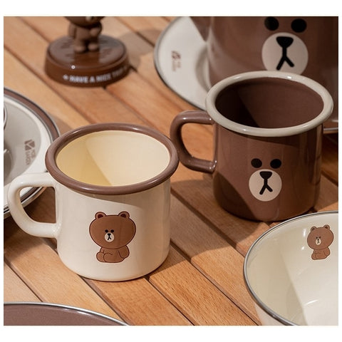 LINE FRIENDS x 牧高笛 聯乘 琺瑯搪瓷杯  LINE FRIENDS x MOBI GARDEM Crossover Enamel Mug Cup <LINE_0102>