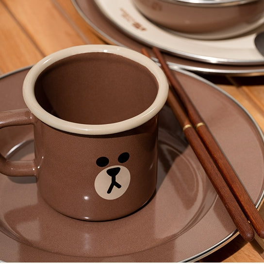 LINE FRIENDS x 牧高笛 聯乘 琺瑯搪瓷杯  LINE FRIENDS x MOBI GARDEM Crossover Enamel Mug Cup <LINE_0102>