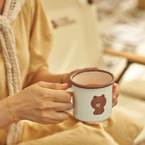 LINE FRIENDS x 牧高笛 聯乘 琺瑯搪瓷杯  LINE FRIENDS x MOBI GARDEM Crossover Enamel Mug Cup <LINE_0102>