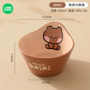 LINE FRIENDS 陶瓷 飯碗 Ceramic Rice Bowl <LINE_0107>