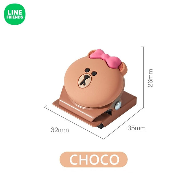 LINE FRIENDS 冰箱磁鐵夾 雪櫃磁石貼 字條夾 便利貼夾 Refrigerator Message Note Magnet Clip <LINE_0112>