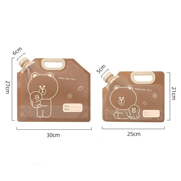 LINE FRIENDS [一套6件] 五穀雜糧密封袋 手提吸嘴收納袋 [6pcs/Set] Portable Nozzle Grains Sealed Bag <LINE_0115>