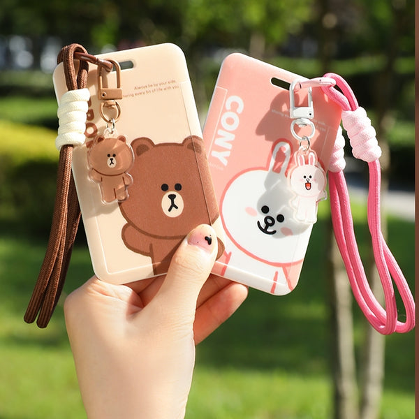 LINE FRIENDS 八達通卡套 卡片職員學生證證件套 連手繩掛飾 Octopus Staff Student Card Holder with Hand Strap Charm <LINE_0116>