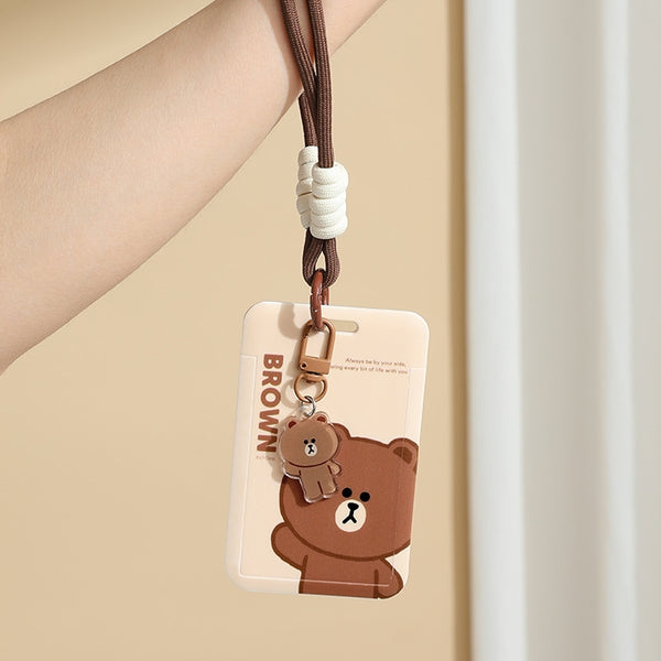 LINE FRIENDS 八達通卡套 卡片職員學生證證件套 連手繩掛飾 Octopus Staff Student Card Holder with Hand Strap Charm <LINE_0116>