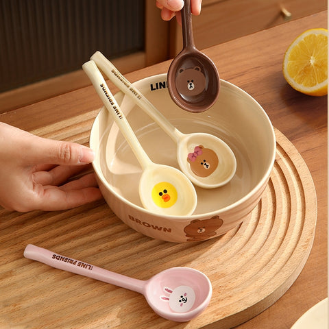 LINE FRIENDS 陶瓷日式匙羹勺子 Ceramic Japanese Style Soup Spoon <LINE_0117>