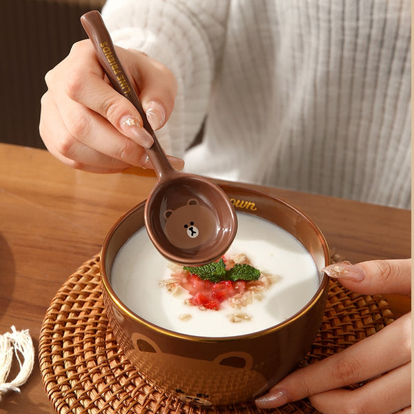 LINE FRIENDS 陶瓷日式匙羹勺子 Ceramic Japanese Style Soup Spoon <LINE_0117>