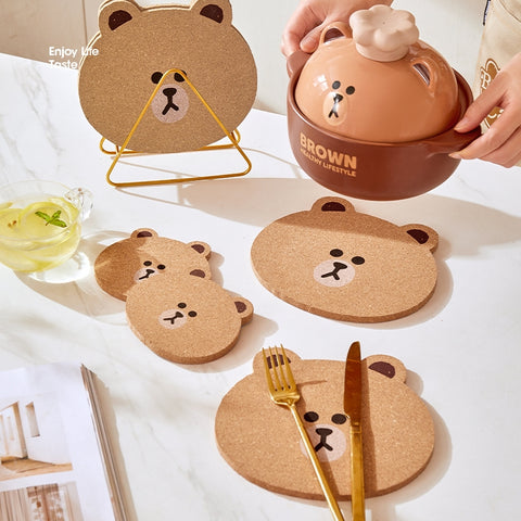 LINE FRIENDS 軟木餐墊 杯墊 鍋墊  Cork Placemats Coasters Potholders <LINE_0118>