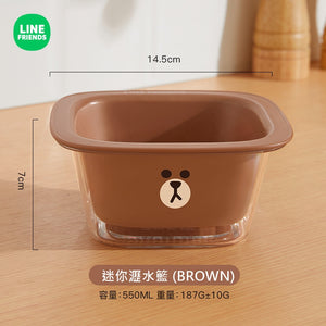 LINE FRIENDS 雙層瀝水籃 洗蔬菜 洗水果 Drain Basket (Washing Vegetables Fruits) <LINE_0121>