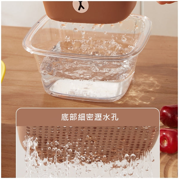 LINE FRIENDS 雙層瀝水籃 洗蔬菜 洗水果 Drain Basket (Washing Vegetables Fruits) <LINE_0121>