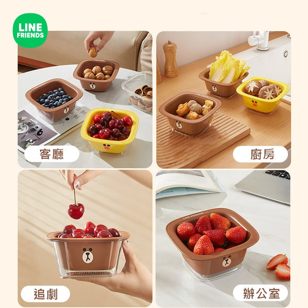 LINE FRIENDS 雙層瀝水籃 洗蔬菜 洗水果 Drain Basket (Washing Vegetables Fruits) <LINE_0121>