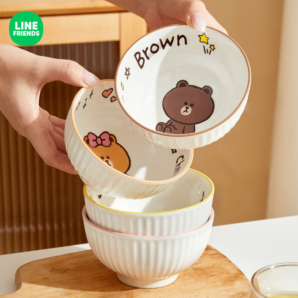 LINE FRIENDS 一套4款 4.5" 陶瓷碗 4pcs/Set 4.5" Ceramic Bowl <LINE_0122>