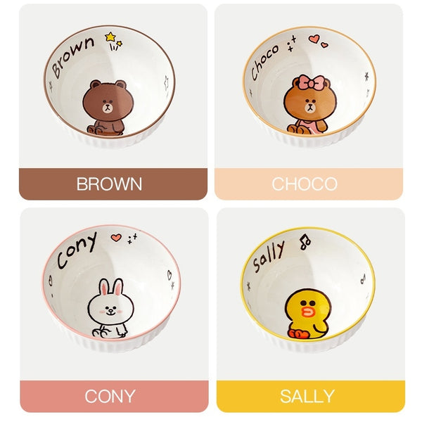 LINE FRIENDS 一套4款 4.5" 陶瓷碗 4pcs/Set 4.5" Ceramic Bowl <LINE_0122>