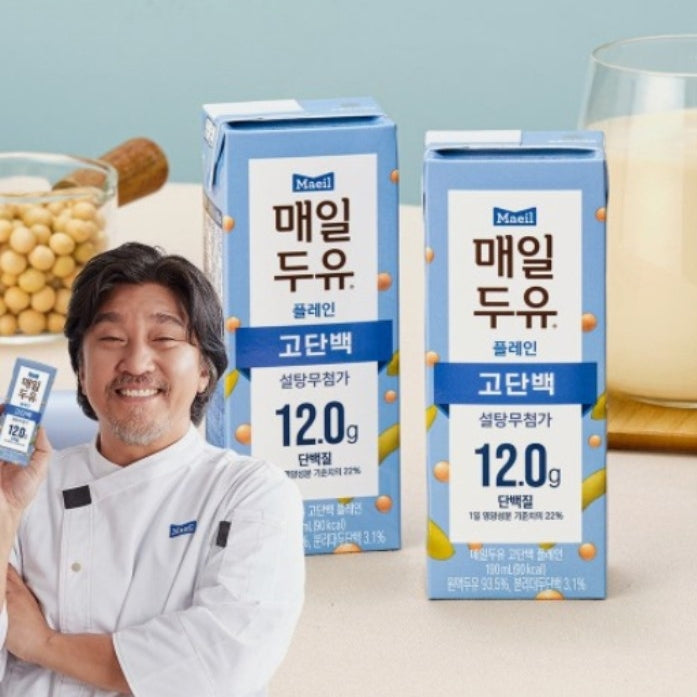 韓國Sunup韓國飲品 高蛋白質12g 無添加糖豆奶 Korean Sunup Soy Milk no additives sugar-free 190ml x24