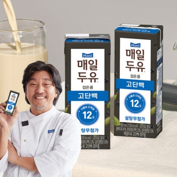 韓國Sunup韓國飲品 高蛋白質12g 無添加糖 黑豆豆奶 Korean Sunup High Protein 12g Black Soy Bean Milk 190ml x24