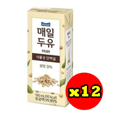 韓國Sunup無添加糖豆奶 99.9% 豆奶 190ml x12 Korean Sunup Soymilk 99.9% Soy Milk no additives sugar-free soy milk beverages dairy milk 190ml x12