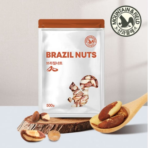 韓國 Mountain & Field 100% 無鹽 原粒巴西堅果 500g (拉鍊密封袋裝) Korean Mountain & Field 100% No Salt Brazil Nuts 500g (Zip Bag)
