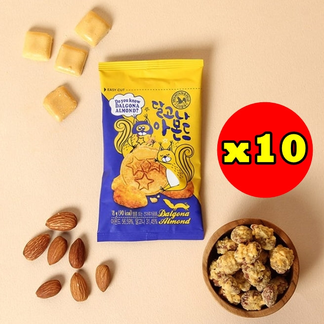 韓國 Mountain & Field 焦糖脆脆杏仁 每日果仁日常堅果 10包 Korean Mountain & Field Dalgona Almond Nuts 10 bags