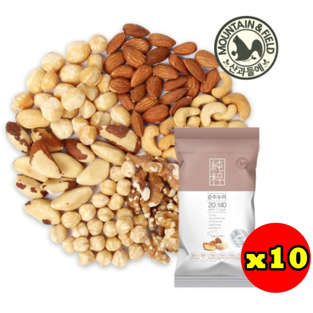 韓國  Mountain & Field 純粹版每日果仁日常堅果 10包 Korean Mountain & Field One Day Pure Nut Pocket Nuts 10 bags (code:8159)