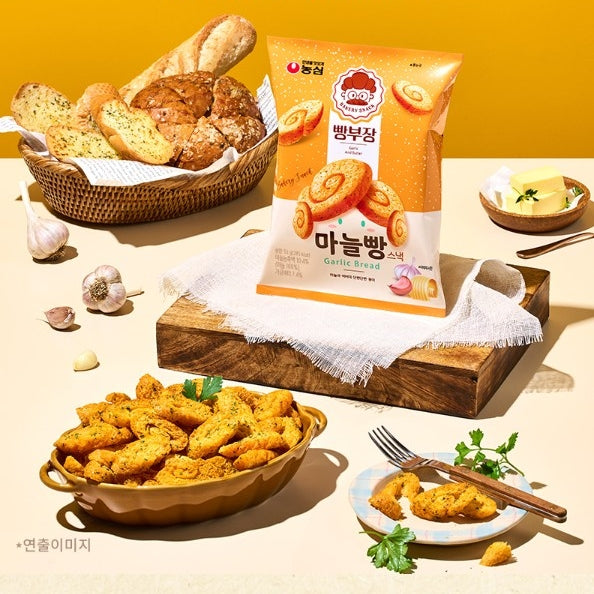 韓國農心蒜蓉蒜香 牛角包造型 香脆小食 Korean Nong Shim Garlic Bread Bakey Snack 55g