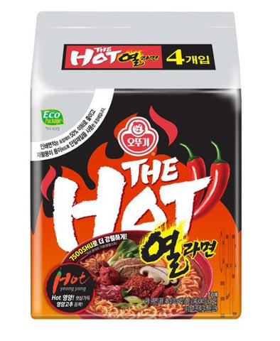 韓國 不倒翁 熱拉麵 7500 SHU 辣味湯麵 Korean Ottogi The Hot Yeul Spicy Ramen Noodles 7500 SHU 120g x4