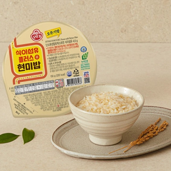韓國不倒翁韓國國產 微波叮叮 即食飯 膳食纖維 + 糙米飯 Korean Ottogi Instant Cooked Brown Rice with Dietary Fiber 150g