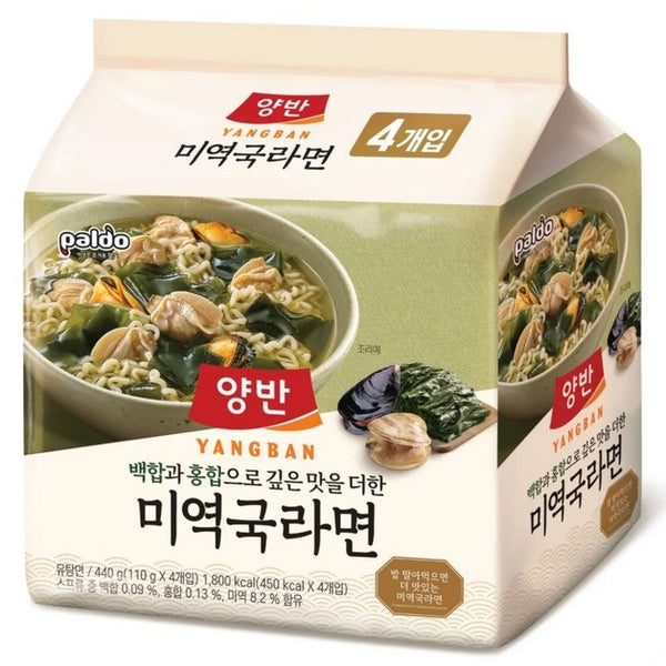韓國八道王孔雀蛤青口海帶 海鮮湯麵 Korean Paldo Lilies Mussels Seaweed Soup Ramen Noodles 110g x4