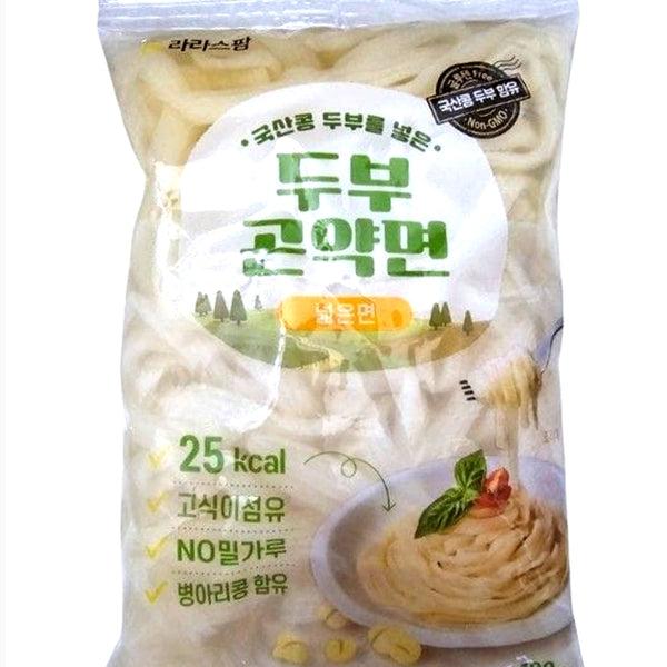 韓國 Rarasfarm 韓國 韓國 豆腐蒟蒻麵 寬麵 即食麵 두부 곤약면  Korea Instant Cooked Tofu Konjac Wide Noodles 200g