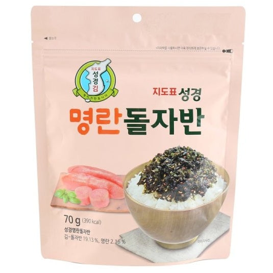 韓國 明太子海苔碎 紫菜拌飯 Korean Bibimbap Mentaiko Seaweed Crushed Doljaban 70g 성경 명란돌자반