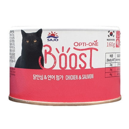 韓國三祖OPTI-ONE Boost 雞肉 & 三文魚 成貓主食罐 特大裝 Korean Sajo Opti-One Boost Chicken & Salmon Sticks Cat Food Can 160g