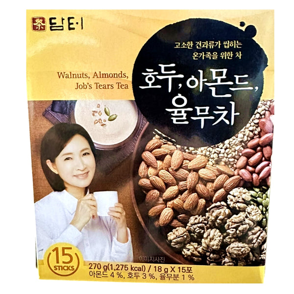 韓國丹特核桃杏仁薏米茶 薏仁茶 18g x15T Korean Damtuh Walnuts Almonds Adlay Job's Tears Tea 18g x15T