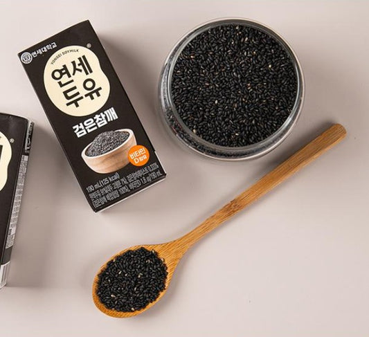 韓國延世大學黑芝麻豆奶 含 鈣質 + 維他命 D Korean Yonsei University Black Sesame Soy Milk Calcium & Vitamin D 190ml x24