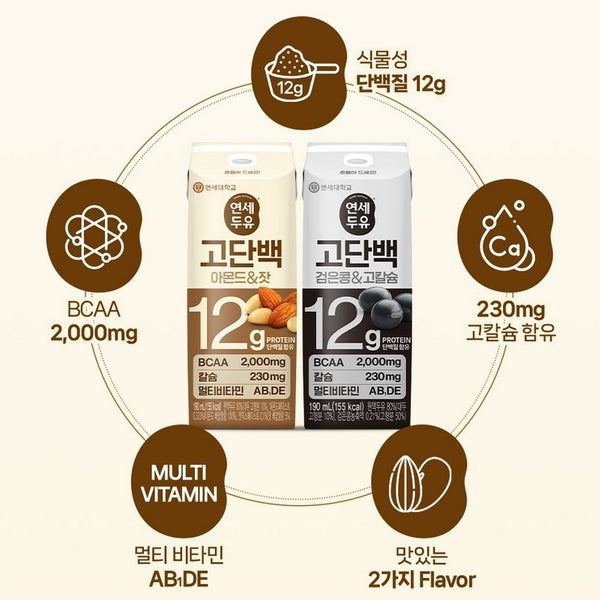 韓國延世大學高蛋白 杏仁松子豆奶 Korean Yonsei University High Protein Almond & Pine Nut Soy Milk 190ml x24