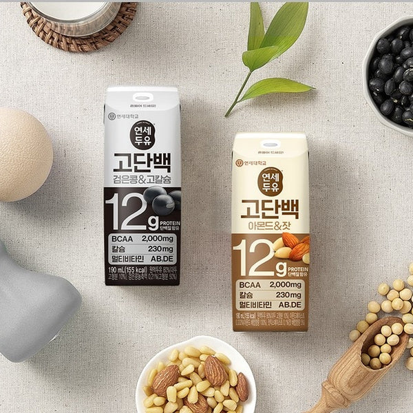 韓國延世大學高蛋白 杏仁松子豆奶 Korean Yonsei University High Protein Almond & Pine Nut Soy Milk 190ml x24