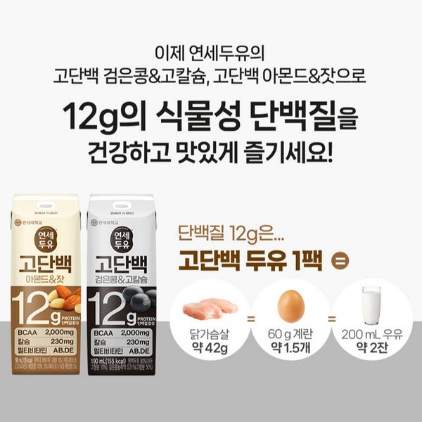 韓國延世大學高蛋白 杏仁松子豆奶 Korean Yonsei University High Protein Almond & Pine Nut Soy Milk 190ml x24