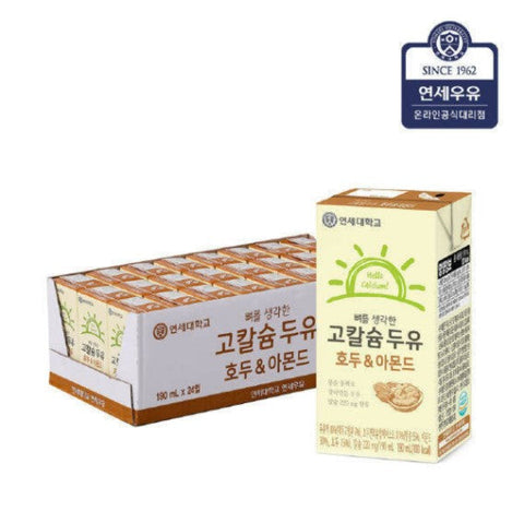 韓國廷世大學高鈣核桃杏仁豆奶 180ml x 24 Korean Yonsei University high calcium walnut and almond soy milk 180ml x 24