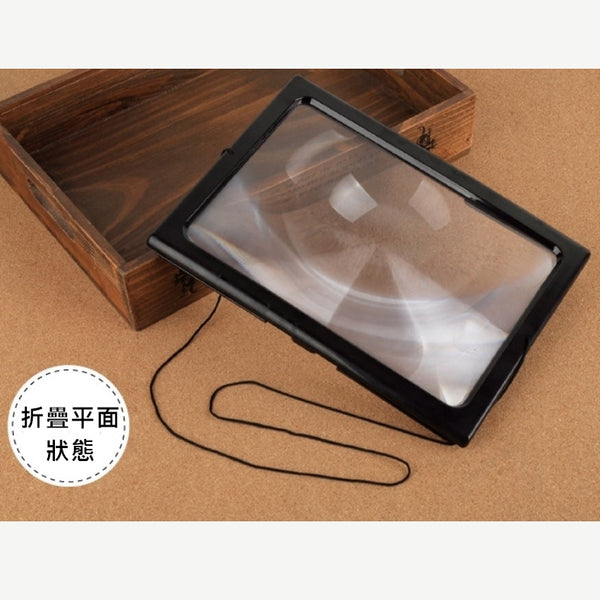 可折疊 支架式 LED燈 X3倍放大鏡 Foldable Thin Desk Magnification X3 Glass with LED Light <hm0591>