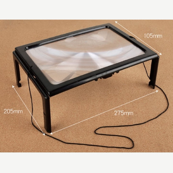 可折疊 支架式 LED燈 X3倍放大鏡 Foldable Thin Desk Magnification X3 Glass with LED Light <hm0591>