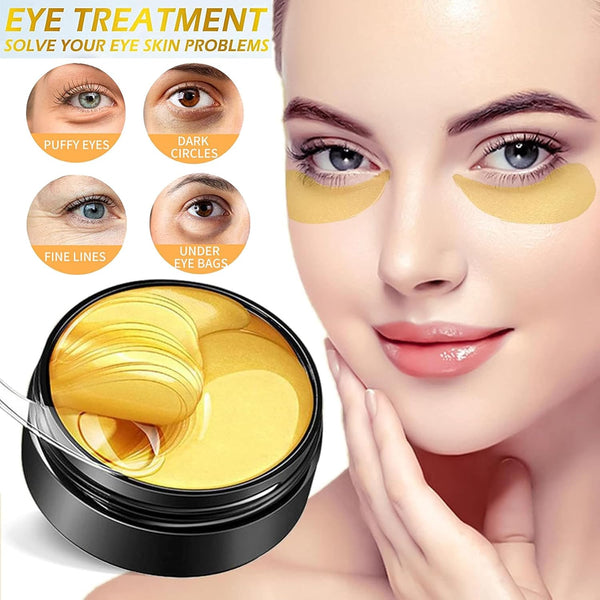 24K 黃金金箔全效啫喱眼膜 (60片) 保濕 亮白 緊緻 24K Gold Eye Treatment Mask (60pcs) Under Eye Patches <hm0595>