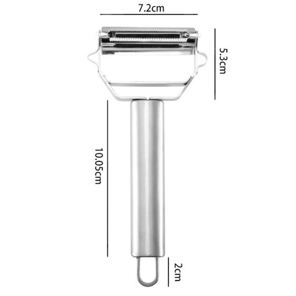 不銹鋼 雙頭二合一 削皮刨絲器 蔬菜水果刨 土豆絲刨 雙頭削皮器 Stainless Steel Vegetable & Fruit Peeling Grater Potato Shred Peeler <hm0623>