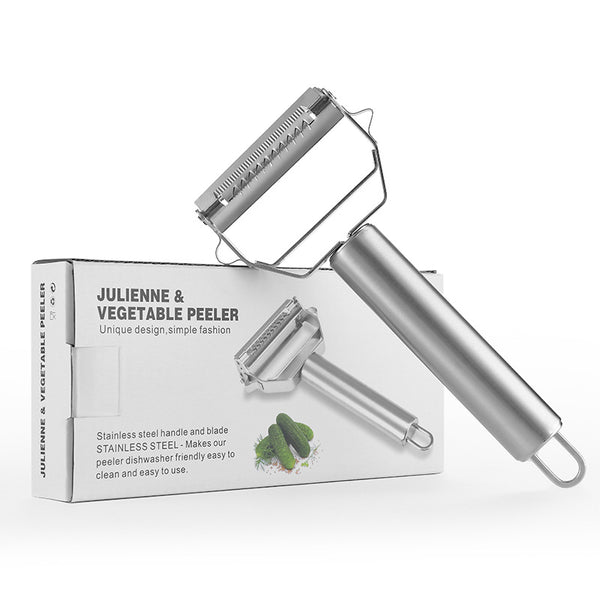 不銹鋼 雙頭二合一 削皮刨絲器 蔬菜水果刨 土豆絲刨 雙頭削皮器 Stainless Steel Vegetable & Fruit Peeling Grater Potato Shred Peeler <hm0623>