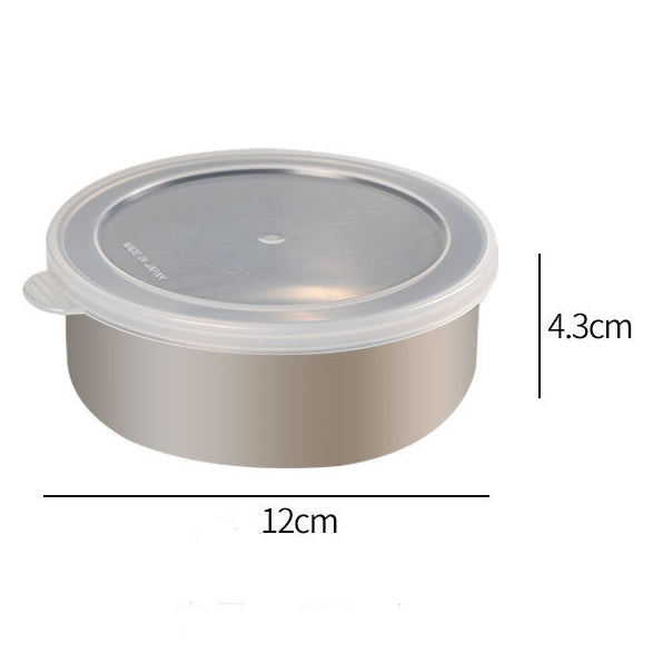 日本不銹鋼附蓋食物保鮮盒 Japan Stainless Steel Circle Food Container With Lid <hm0625>