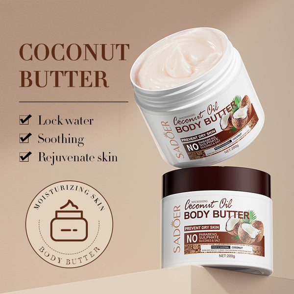 SADOER 椰子滋潤身體潤膚奶油霜 (皮膚乾燥適用) 200g SADOER Nourishing Coconut Oil Body Butter (Prevent Dry Skin) 200g <hm0630>